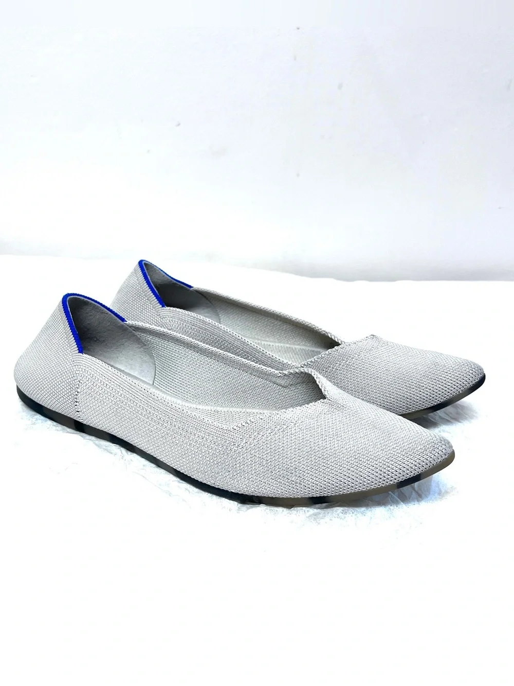 ROTHY’s The Point Sz 7 Beige Camo Soles Knit Slip-On Ballet Flats Shoes Loafers
